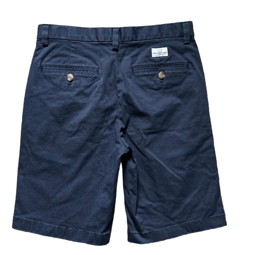Vineyard Vines Navy Flat Front Chino Shorts Size 14 8.5 Inch Inseam